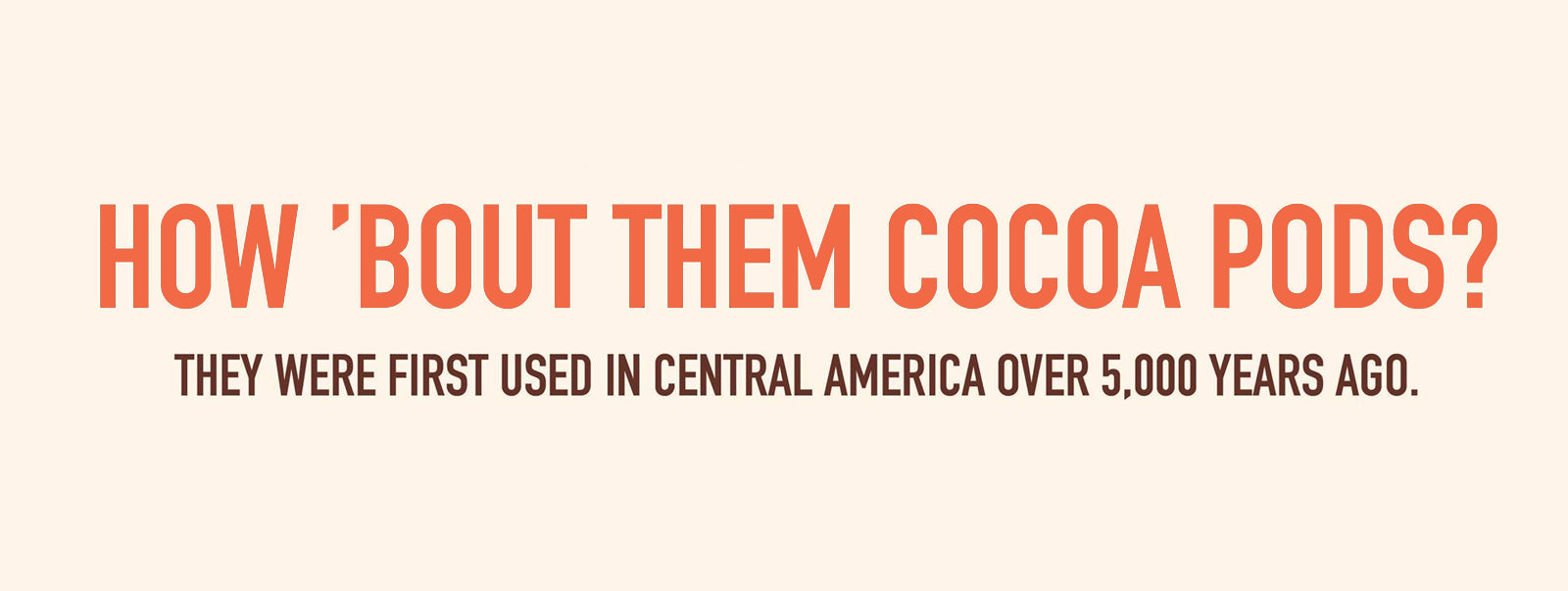 How 'Bout them cocoa pods? They were first used in central america over 5,000 years ago