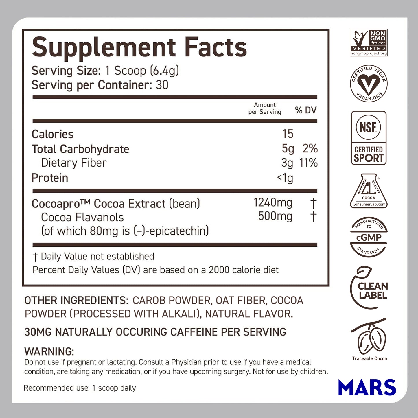 CocoaVia™ 500mg Cocoa Flavanols Powder