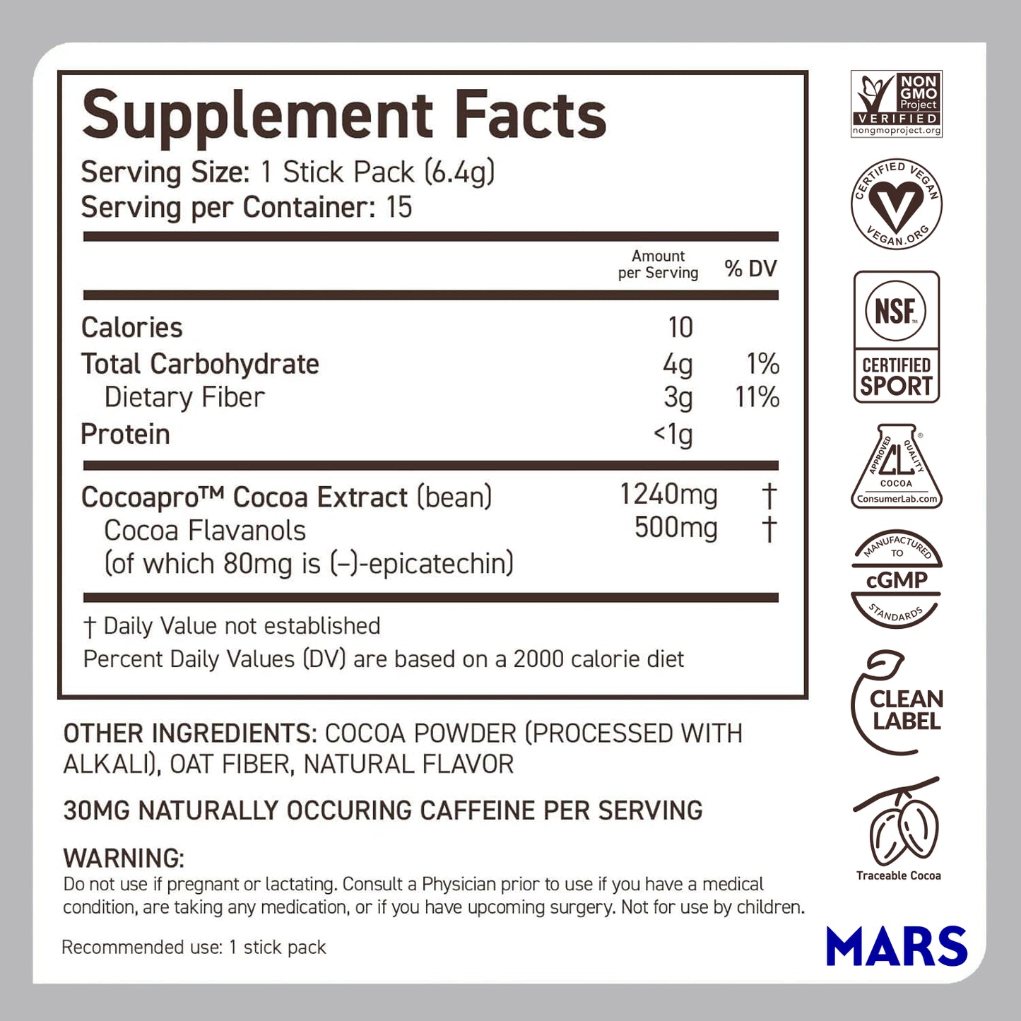 CocoaVia™ Cardio Health Cocoa Powder Stick Packs