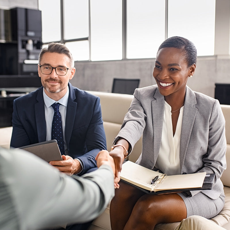 Business woman shaking hand