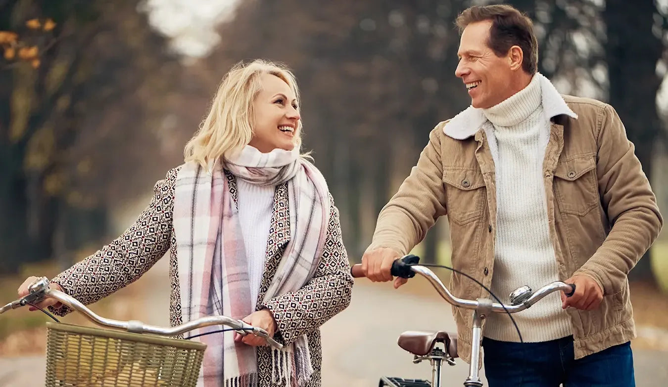 Couple with bicycle