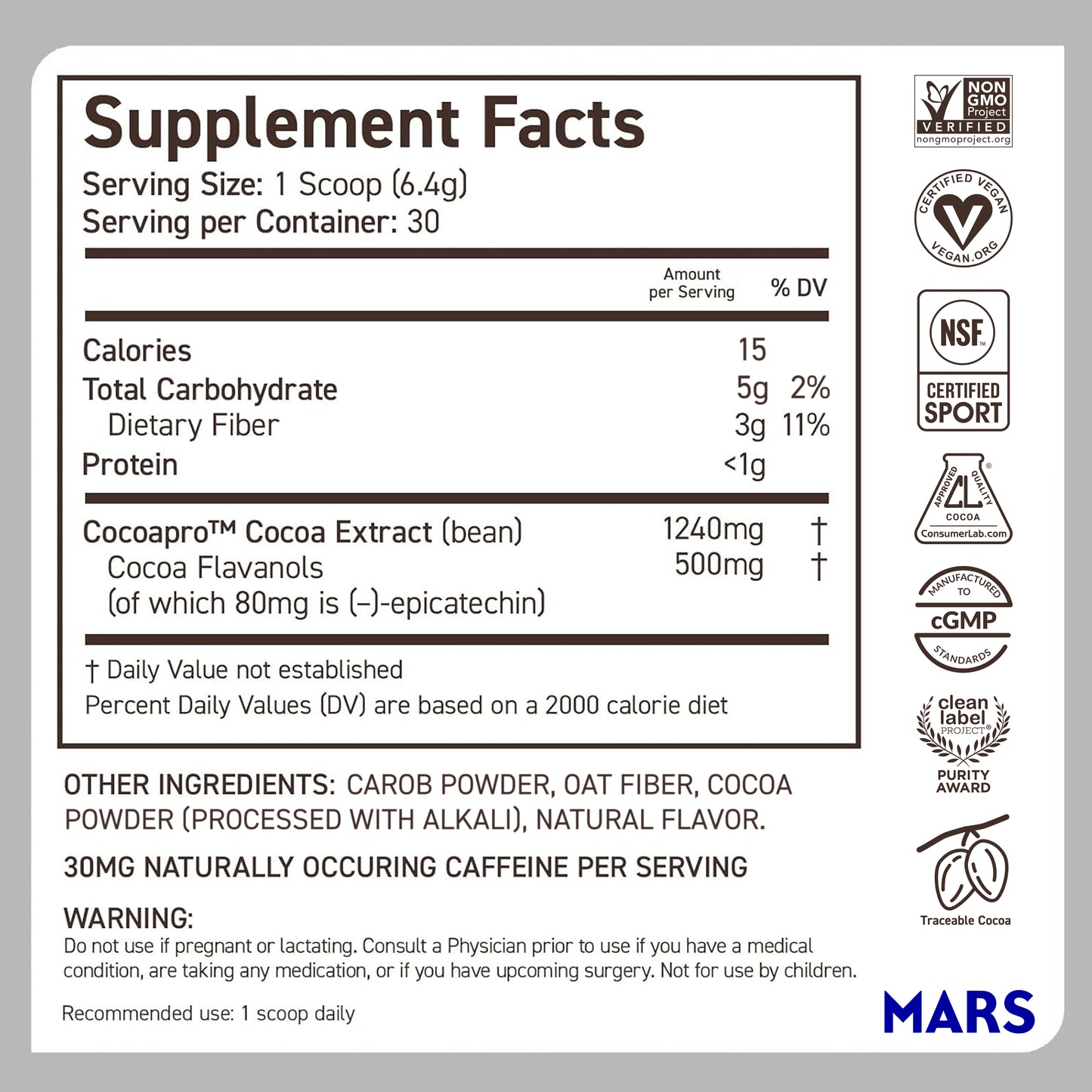 CocoaVia™ 500mg Cocoa Flavanols Powder