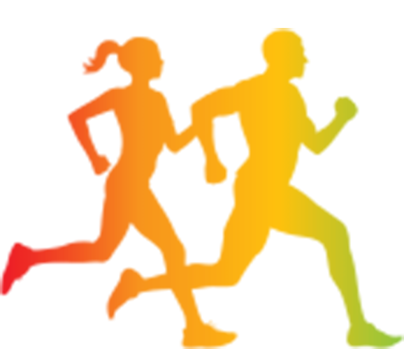 Man and Woman running