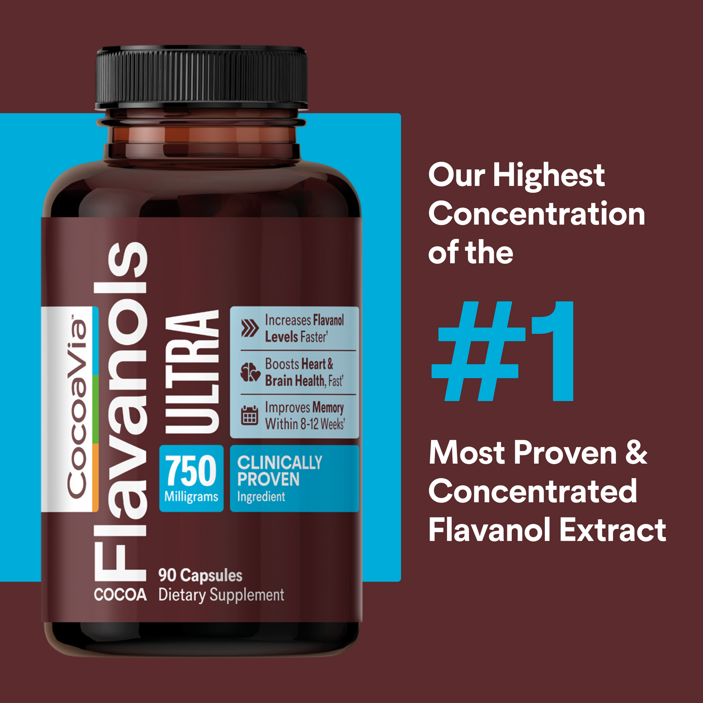 CocoaVia™ 750mg Ultra Cocoa Flavanols Capsules