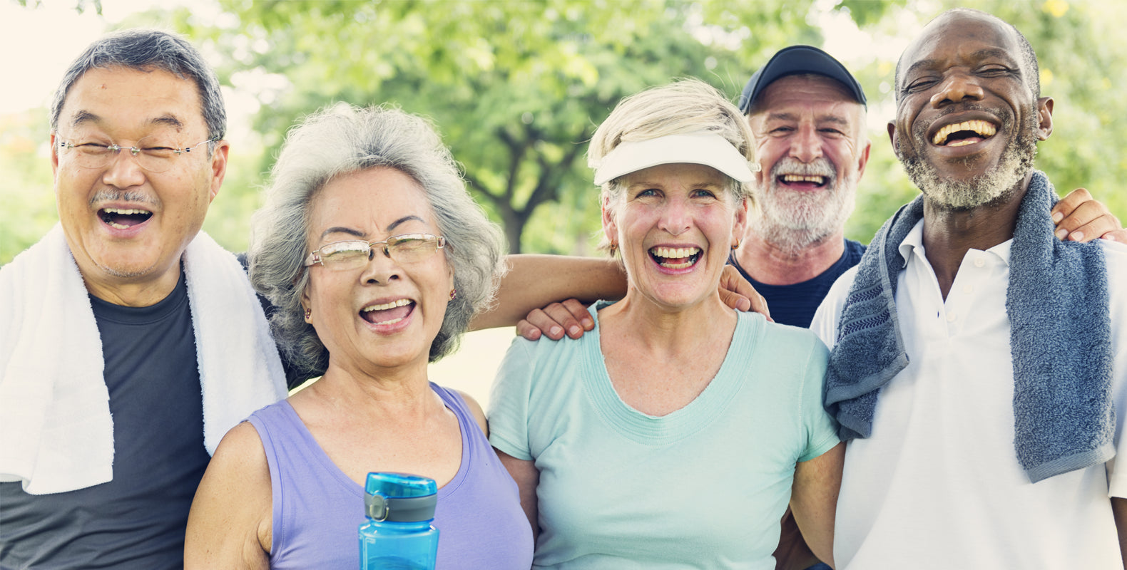 A group of diverse elderly people who are diverse